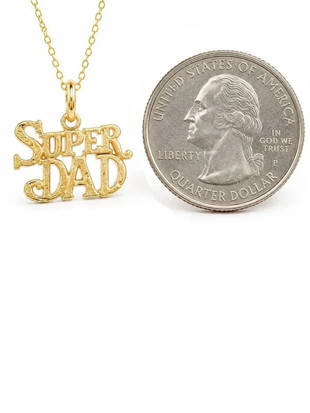 Super Dad Pendant Solid 14k Yellow Gold